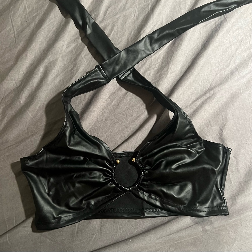 Leather Halter Top
